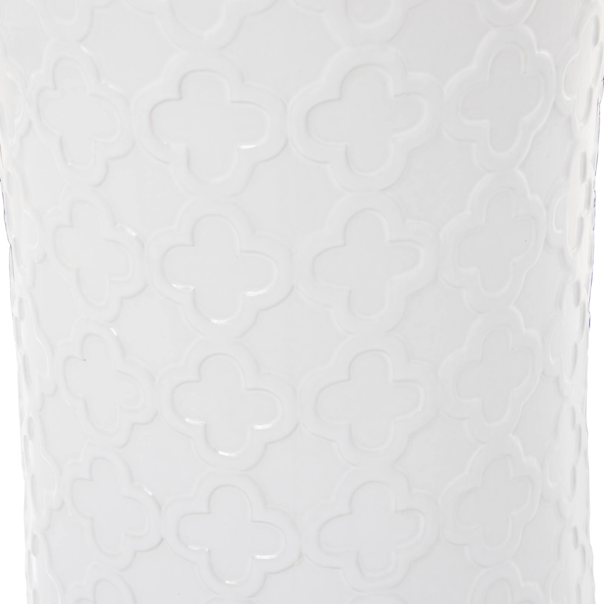 White Ceramic Contemporary Accent Table, 19" x 13" x 13"